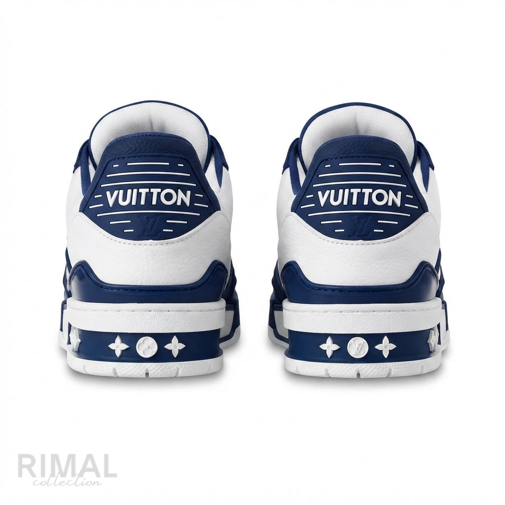 Louis Vuitton LV Trainer Sneakers – White & Navy Blue - View 1