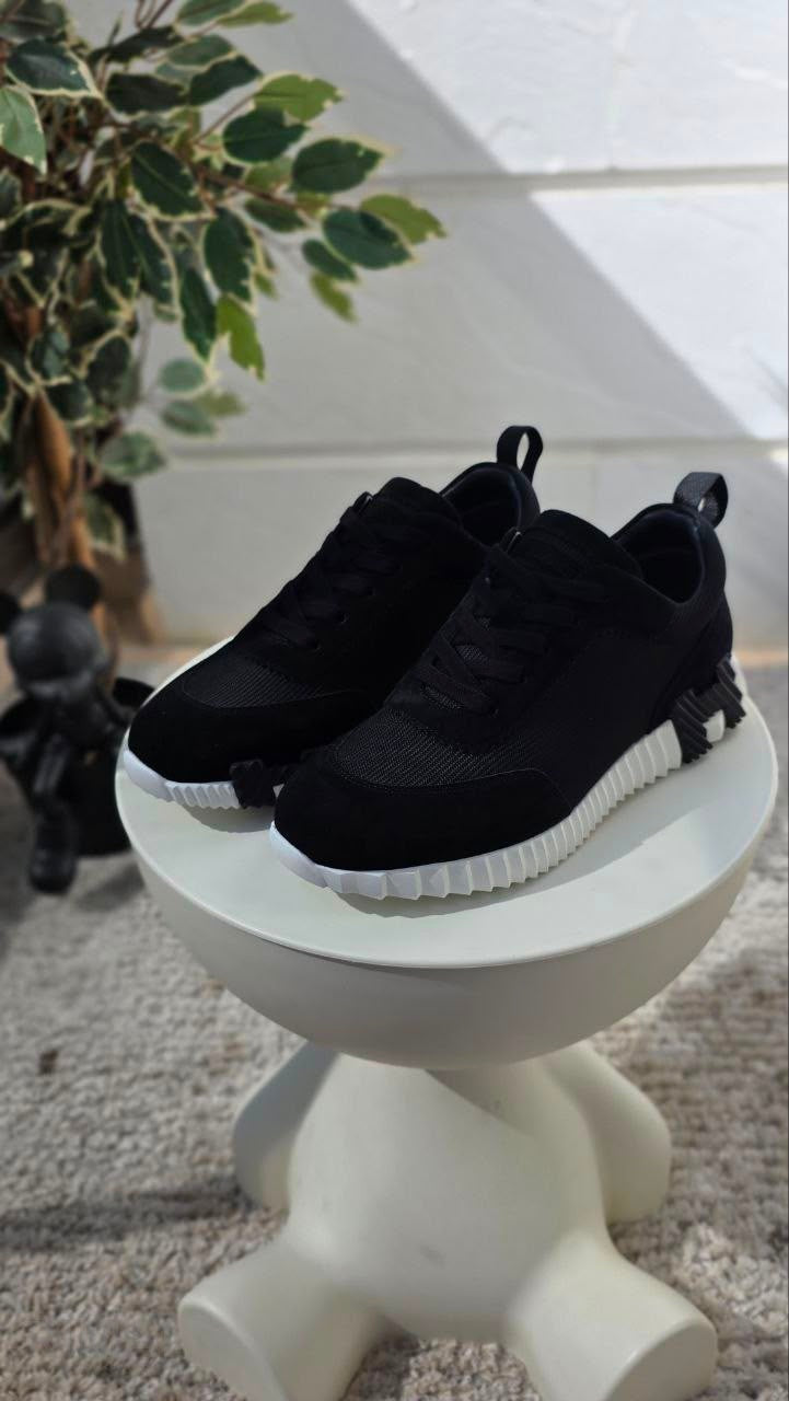 Hermès Bouncing Sneaker – Black Leather & Suede – View 15