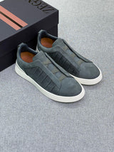 Zegna Footwear | Triple Stitch Crocodile Navy Blue