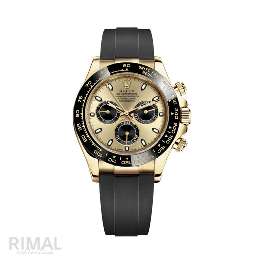 Rolex | Gold Champagne Black Dial - Free & Fast UAE Shipping