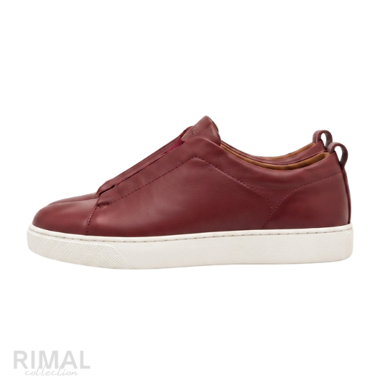 Zegna Triple Stitch Sneakers – Burgundy Leather - View 4