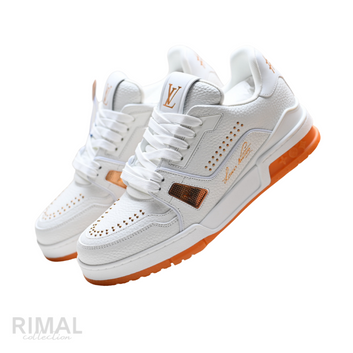Louis Vuitton LV Trainer Sneaker – White & Orange - View 2