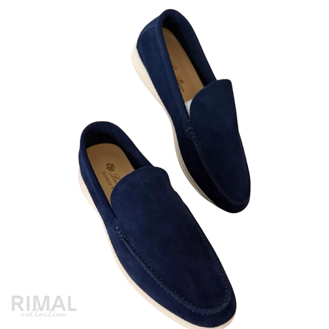 Loro Piana Summer Walk Suede Loafers – Navy Blue - View 4