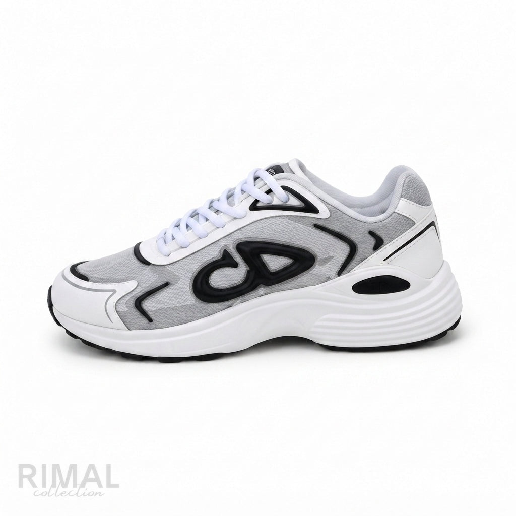 Dior B30 Countdown Tech Sneaker – White & Grey - View 1
