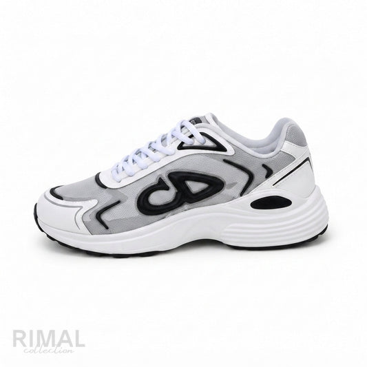 Dior B30 Countdown Tech Sneaker – White & Grey - View 1