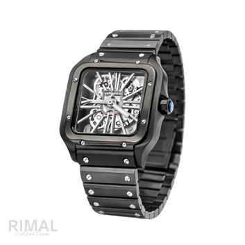 Cartier Santos de Cartier Skeleton Large Black Steel Watch