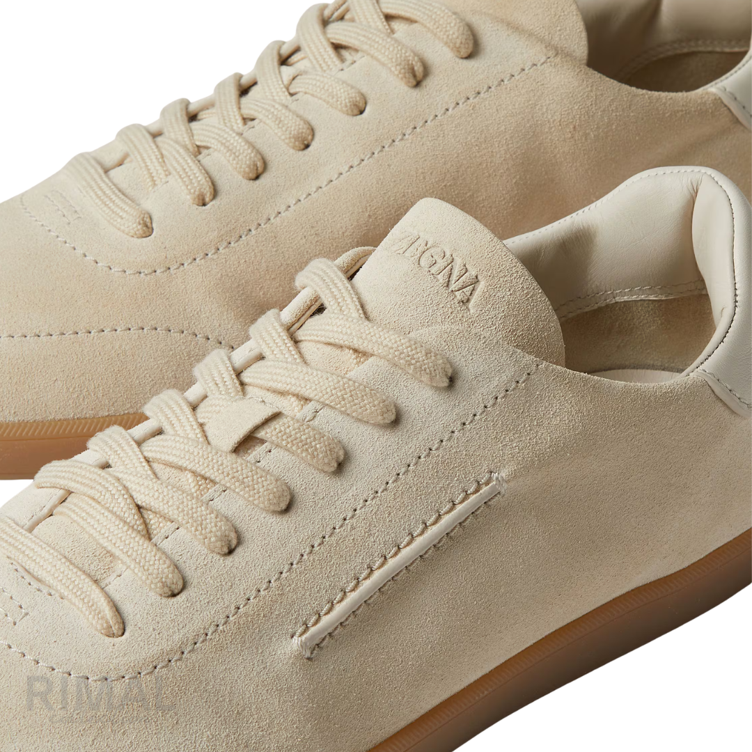 Zegna Suede Sneakers – White - View 4