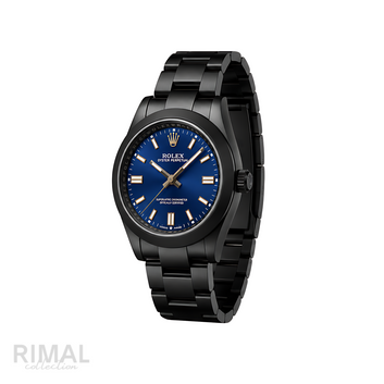Rolex Oyster Perpetual Blue Dial Matte Black Watch - image 2