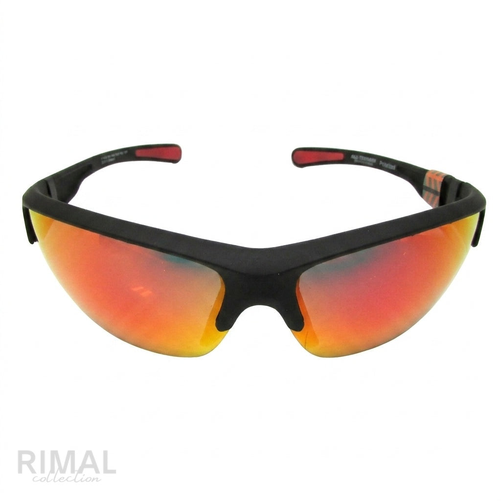 Prada Linea Rossa Sunglasses Wrap Frame – Orange Pink Mirror Lens - View 1