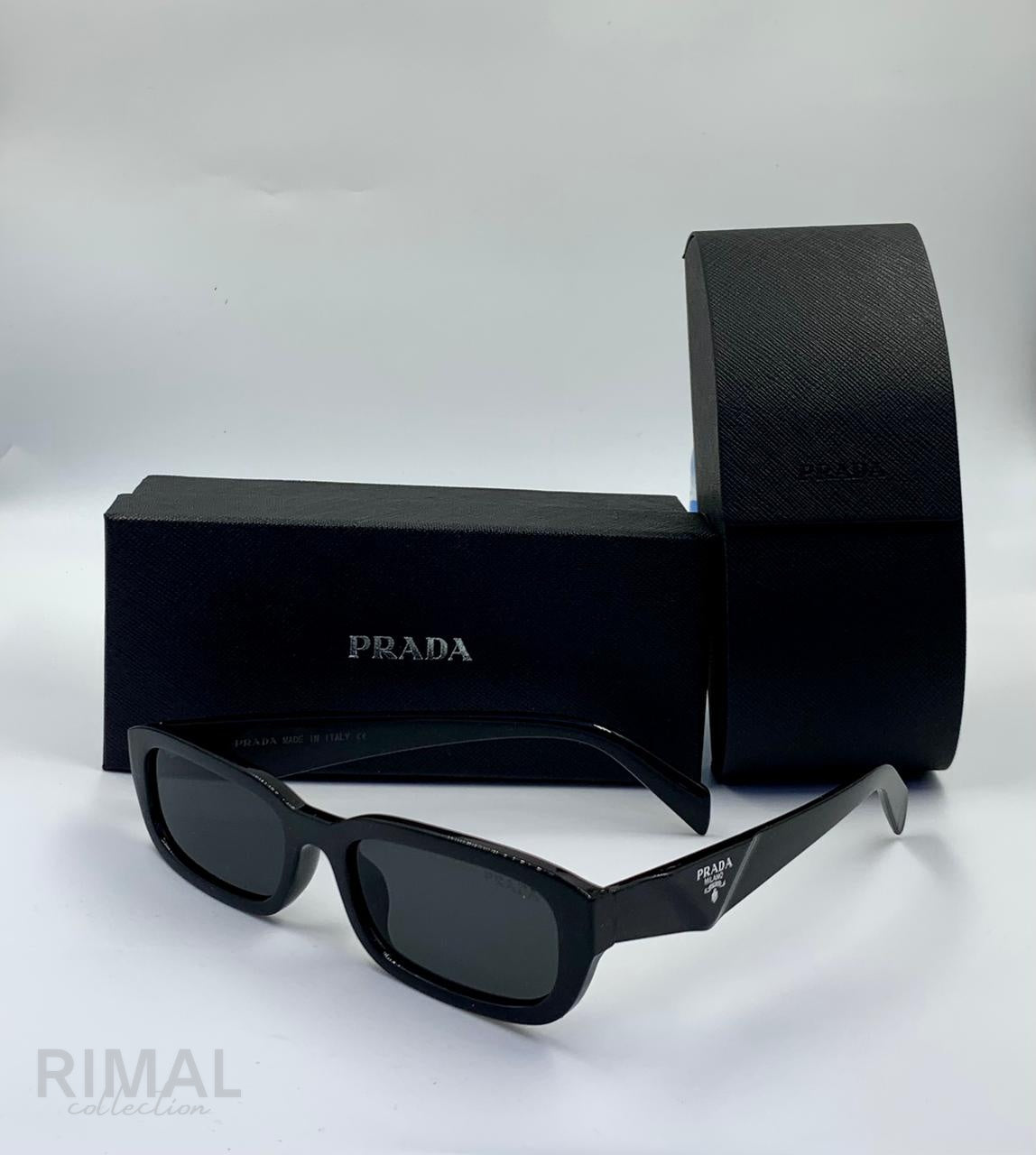 Prada | Symbole Geometric Acetate Sunglasses – Black – Product Image 1