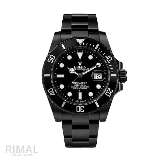 Rolex Submariner Date Black Dial Black Tone Watch - image 1