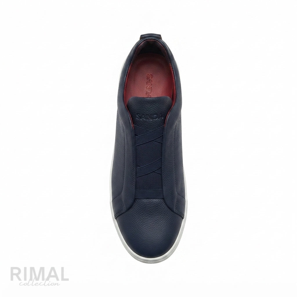 Zegna Triple Stitch Sneakers – Black - View 2