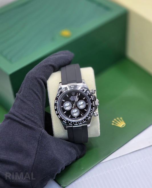 Rolex | Oyster Perpetual Watch – Matte Black / Champagne Dial – Product Image 1
