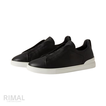 Zegna | Black Triple Stitch Secondskin Sneakers - View 2