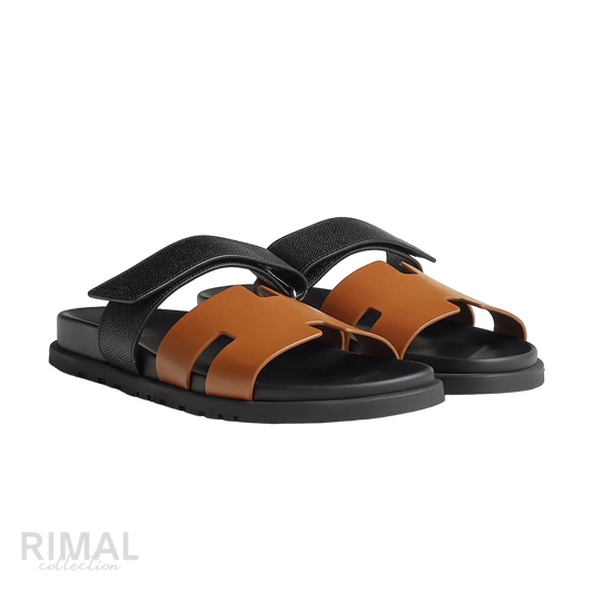 Hermès Chypre Sandals – Naturel H / Noir - View 1