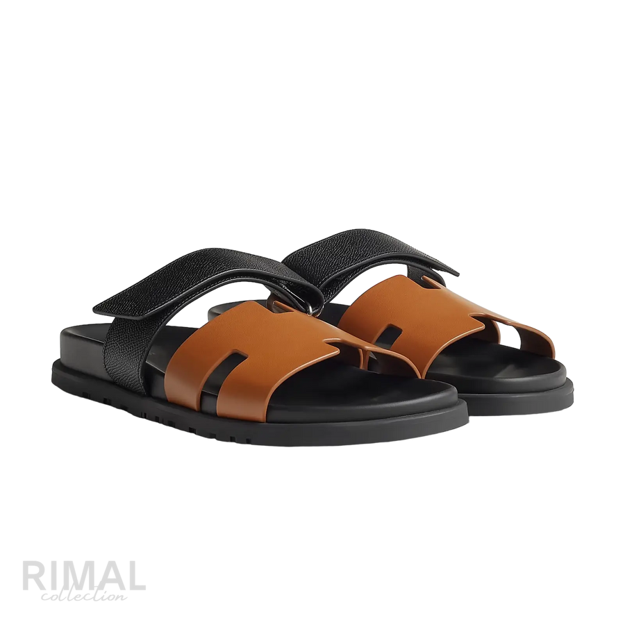 Hermès Chypre Sandals – Naturel H / Noir