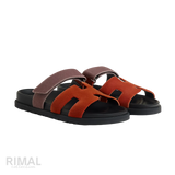 Hermès Chypre Sandals – Orange Canyon / Bruyère