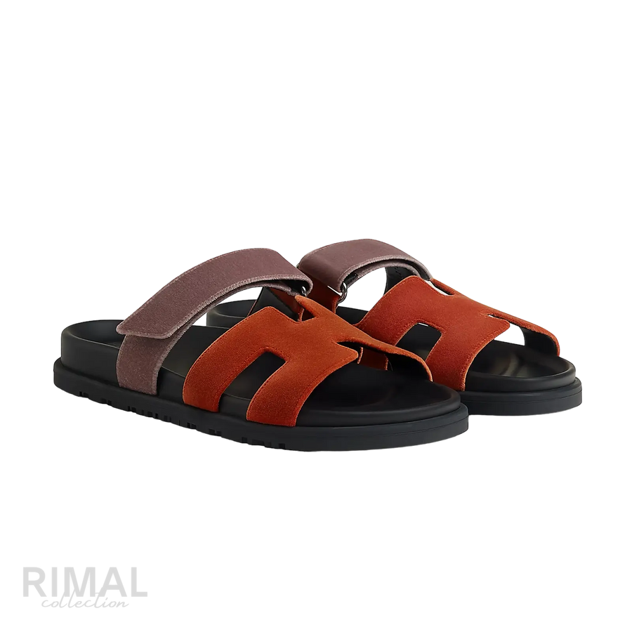 Hermès Chypre Sandals – Orange Canyon / Bruyère