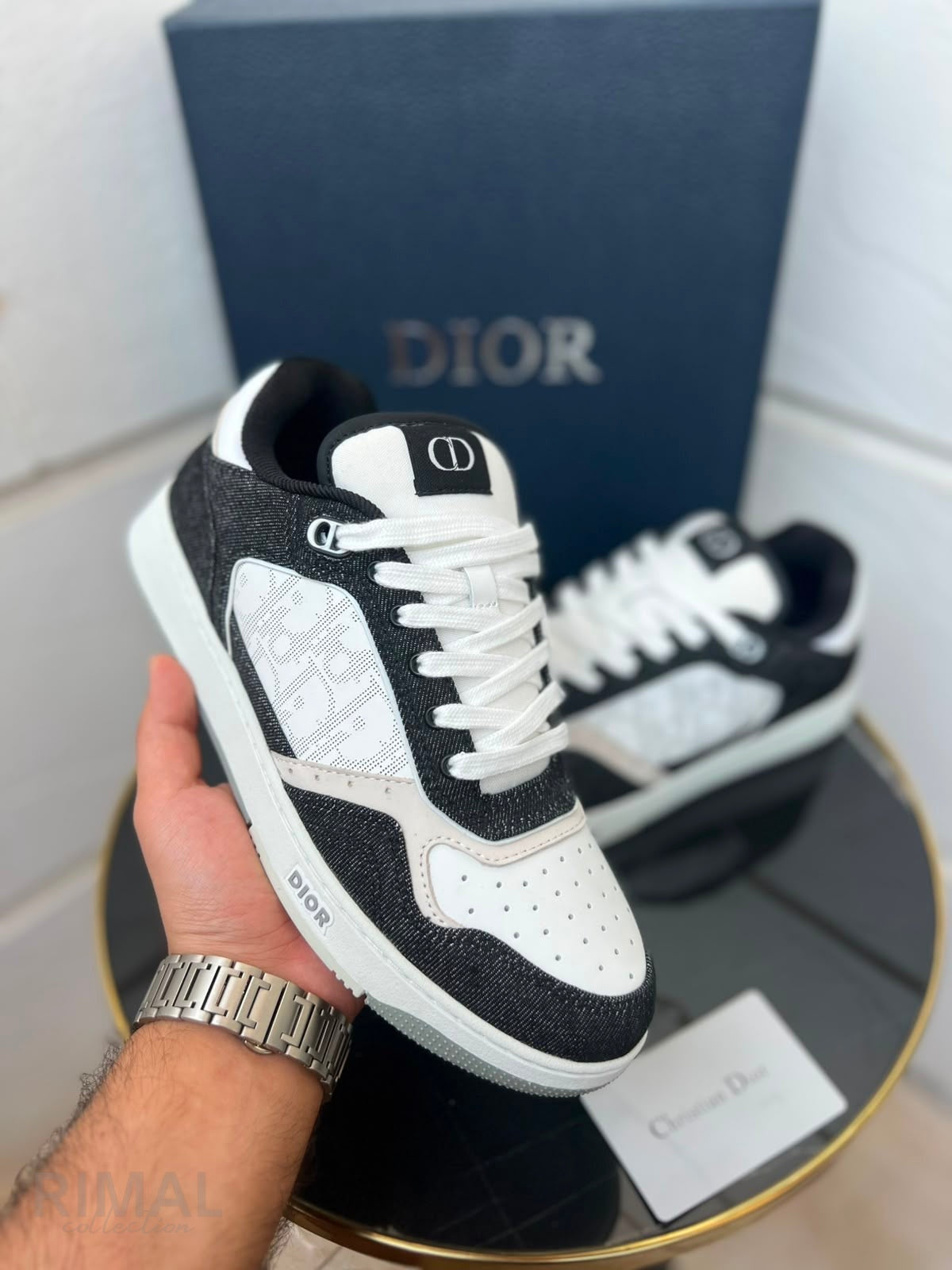 Dior B27 Uptown Low-Top Sneaker – Black & White - View 2