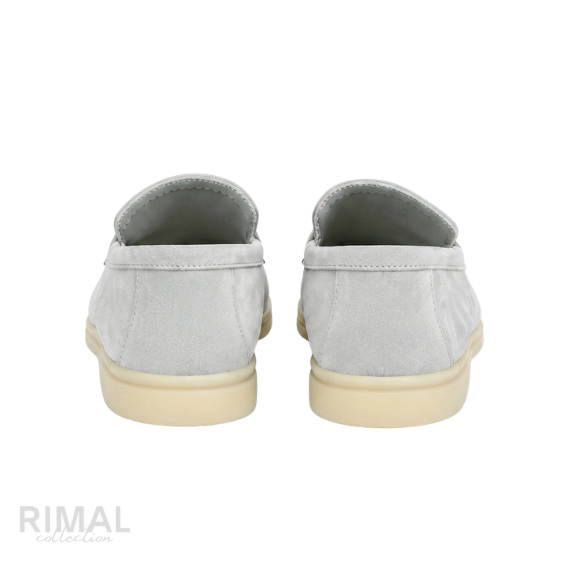 Loro Piana Suede Loafers – Light Grey - View 2