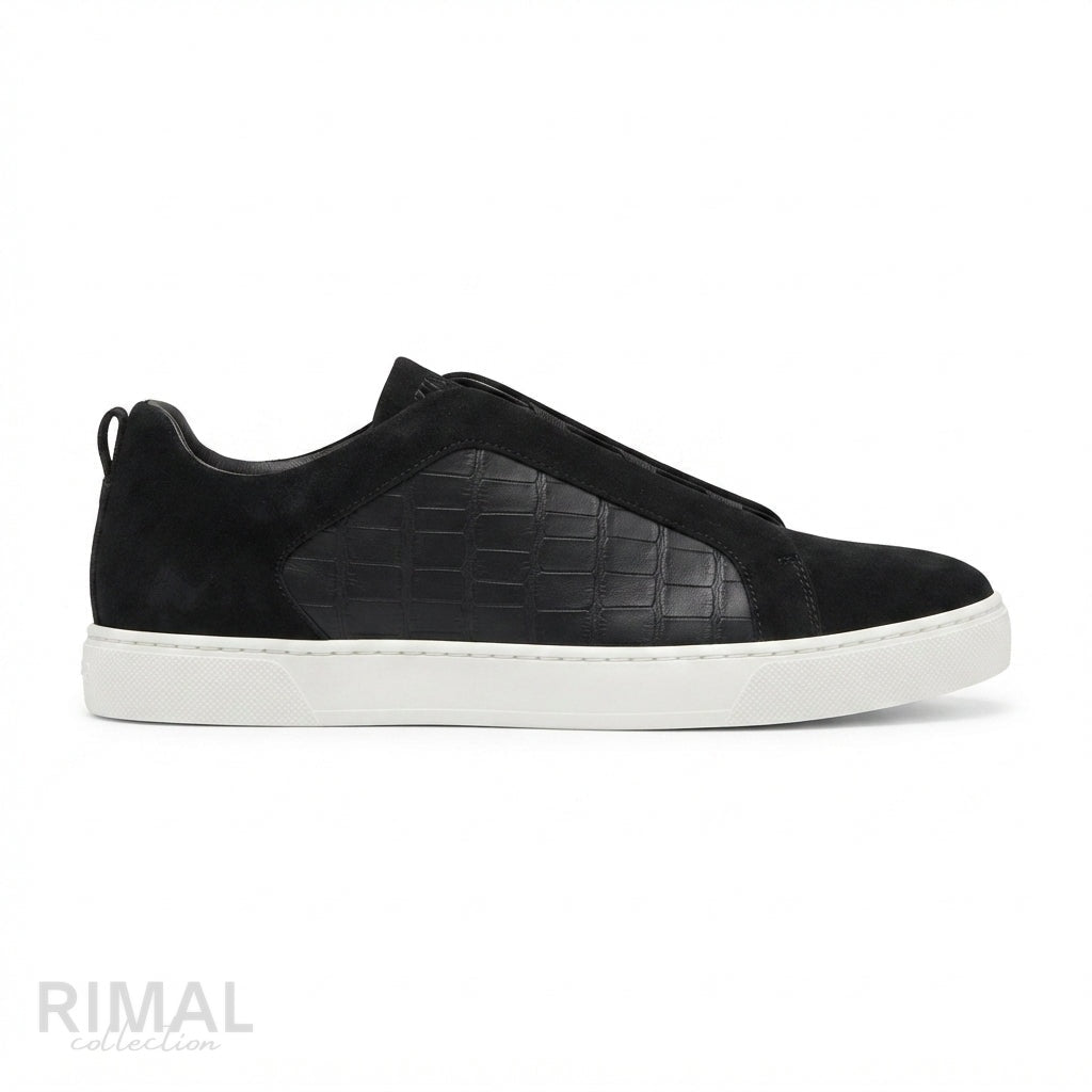 Zegna Triple Stitch Sneakers – Black - View 1