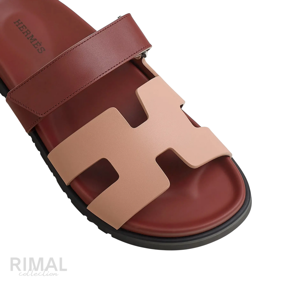 Hermès Chypre Sandals – Beige Perlino / Rouge H - View 2