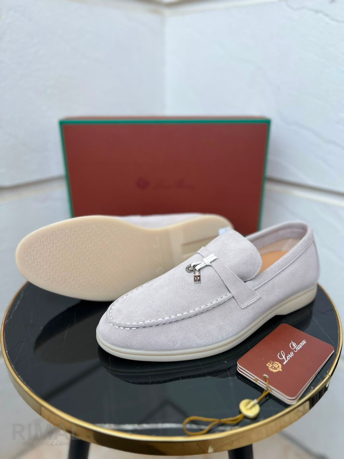 Loro Piana Summer Walk Suede Loafers – Light Grey - View 5