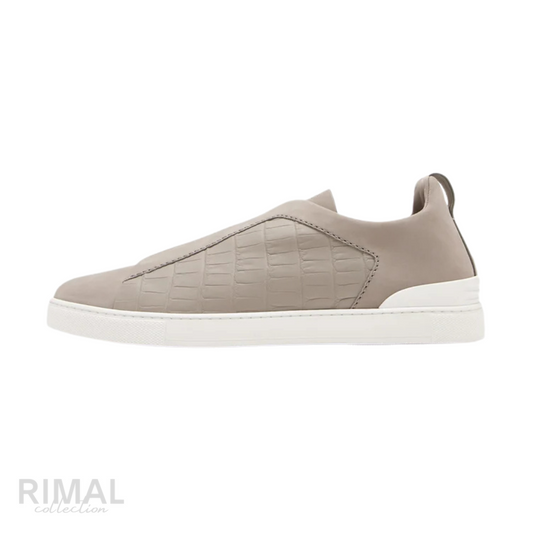 Zegna | Triple Stitch Sneakers Taupe - View 1