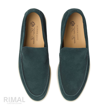 Loro Piana Summer Walk Suede Loafers – Dark Green - View 2