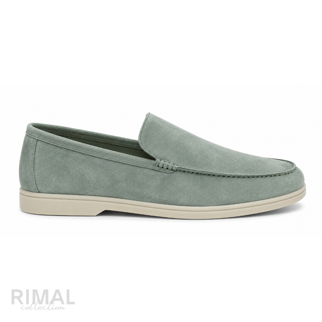 Loro Piana Summer Suede Loafers – Green - View 1