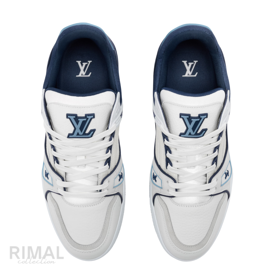 Louis Vuitton LV Trainer Sneakers – White & Blue - View 2