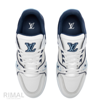 Louis Vuitton LV Trainer Sneakers – White & Blue - View 2