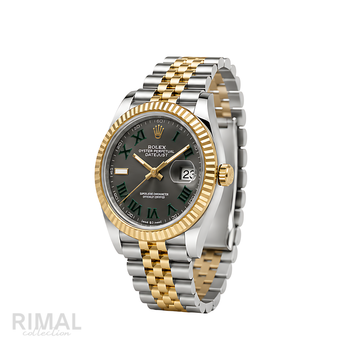 Rolex Datejust Wimbledon Dial Two Tone Silver Gold Watch - image 3
