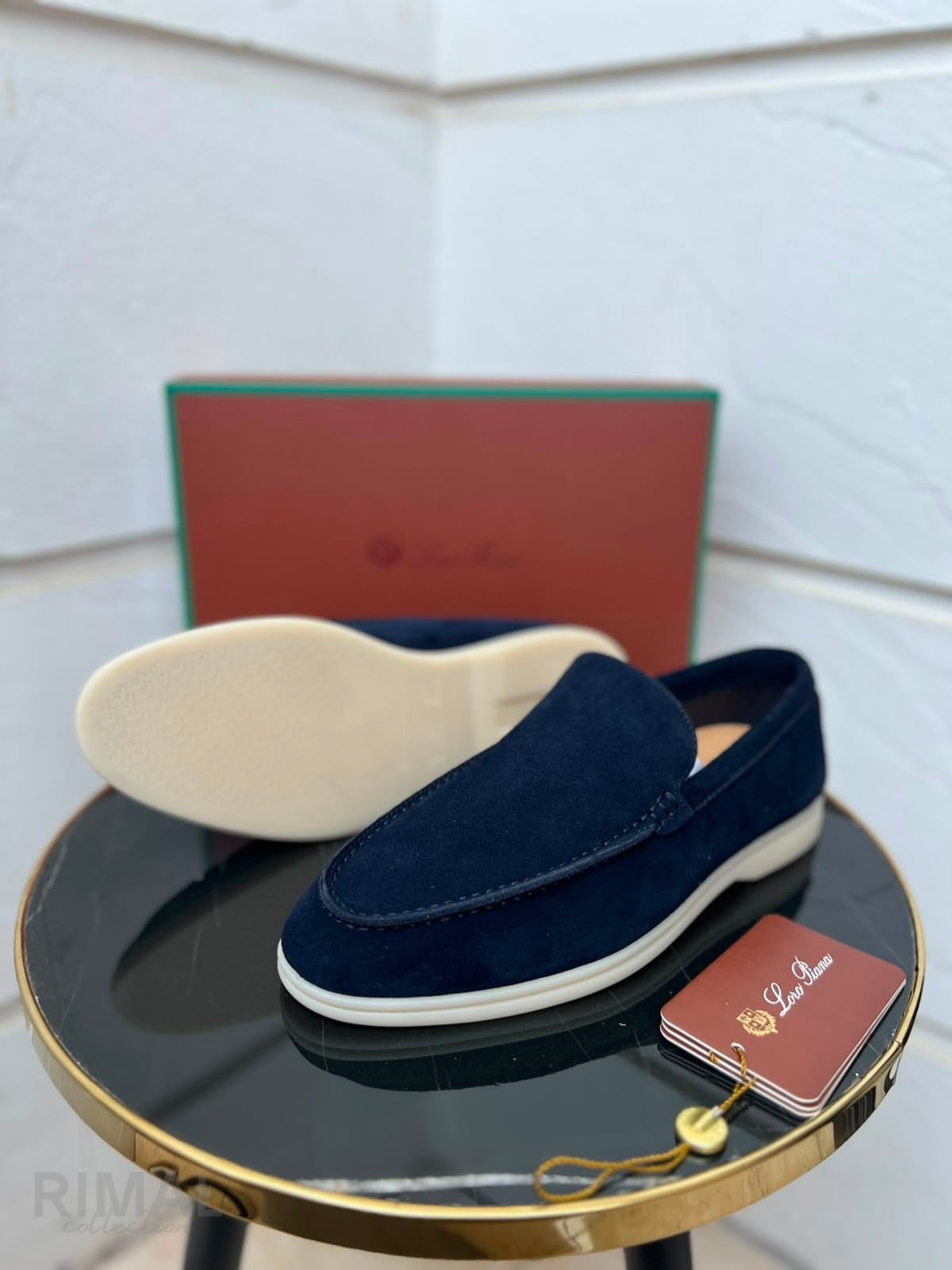 Loro Piana Summer Walk Suede Loafers – Navy Blue - View 5