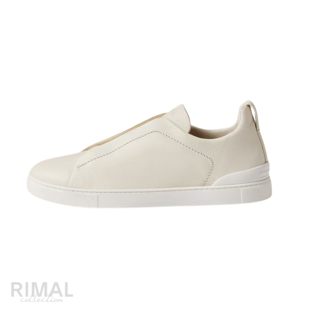 Zegna | White Triple Stitch Secondskin Sneakers - View 6