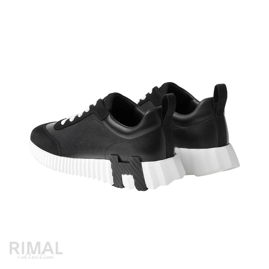Hermès Bouncing Sneaker – Black Leather & Suede – View 7