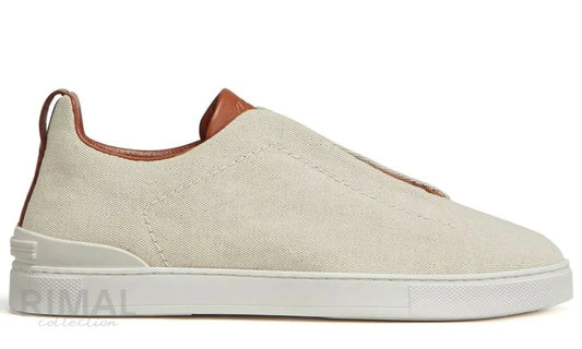 Zegna Triple Stitch Sneaker - Egg Shell | Men