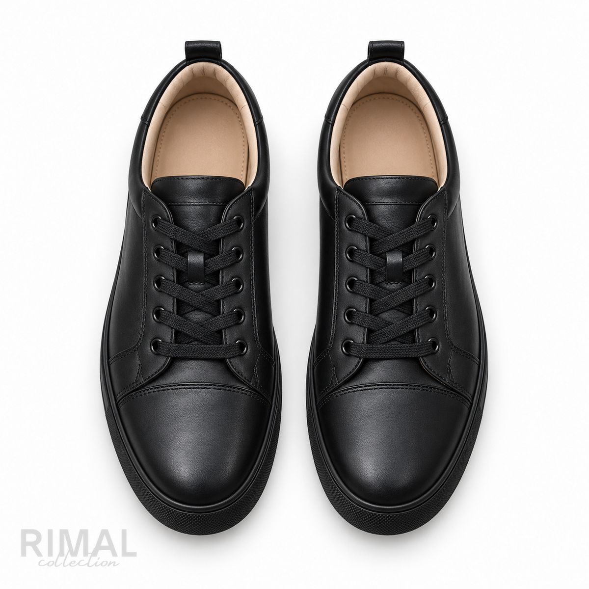 Christian Louboutin Louis Junior Low-Top Leather Sneakers – Black - View 1