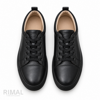 Christian Louboutin Louis Junior Low-Top Leather Sneakers – Black - View 1