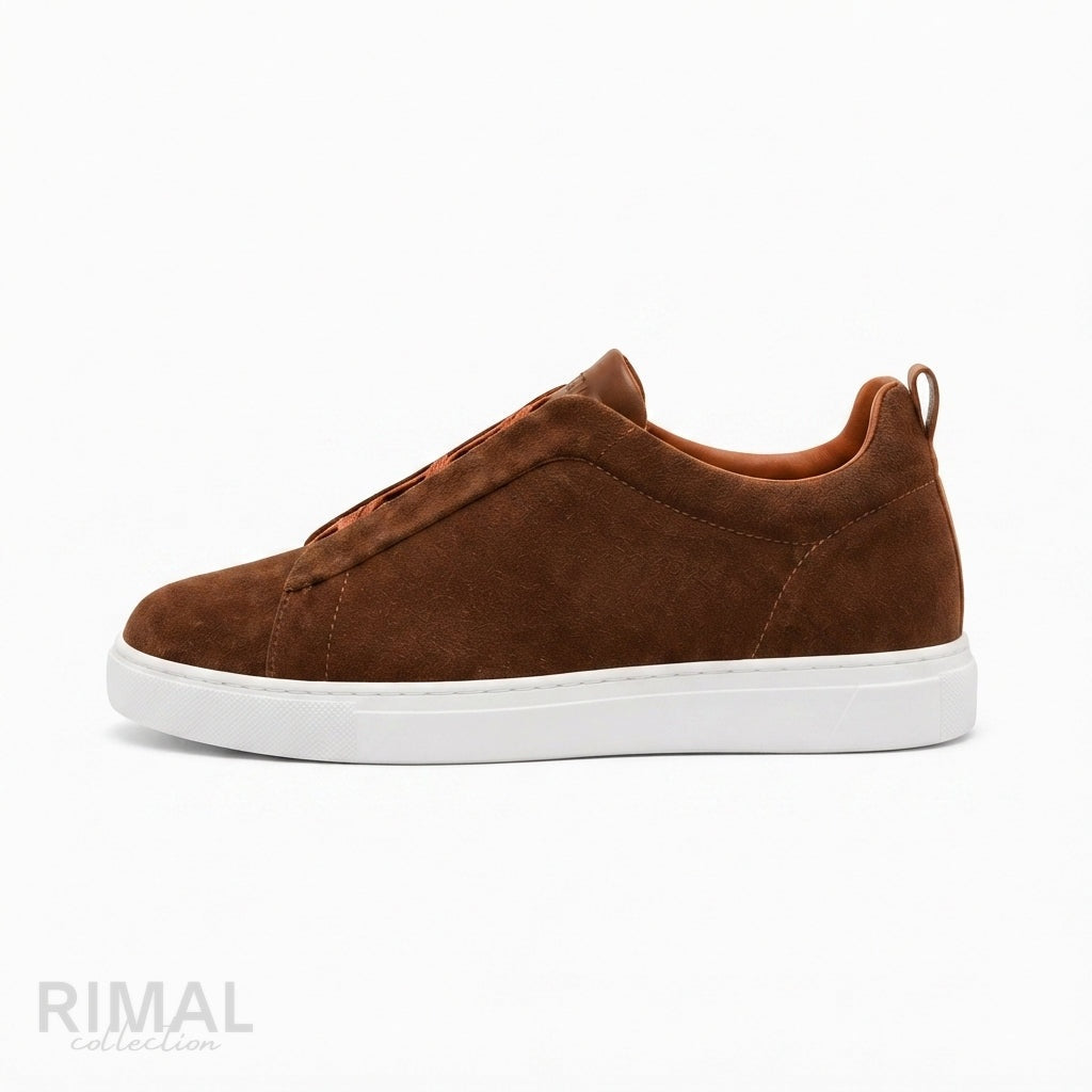 Zegna Triple Stitch Sneakers – Brown - View 4