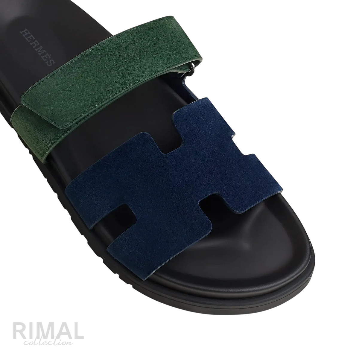 Hermès Chypre Sandals – Bleu Océan / Vert Bouteille - View 2