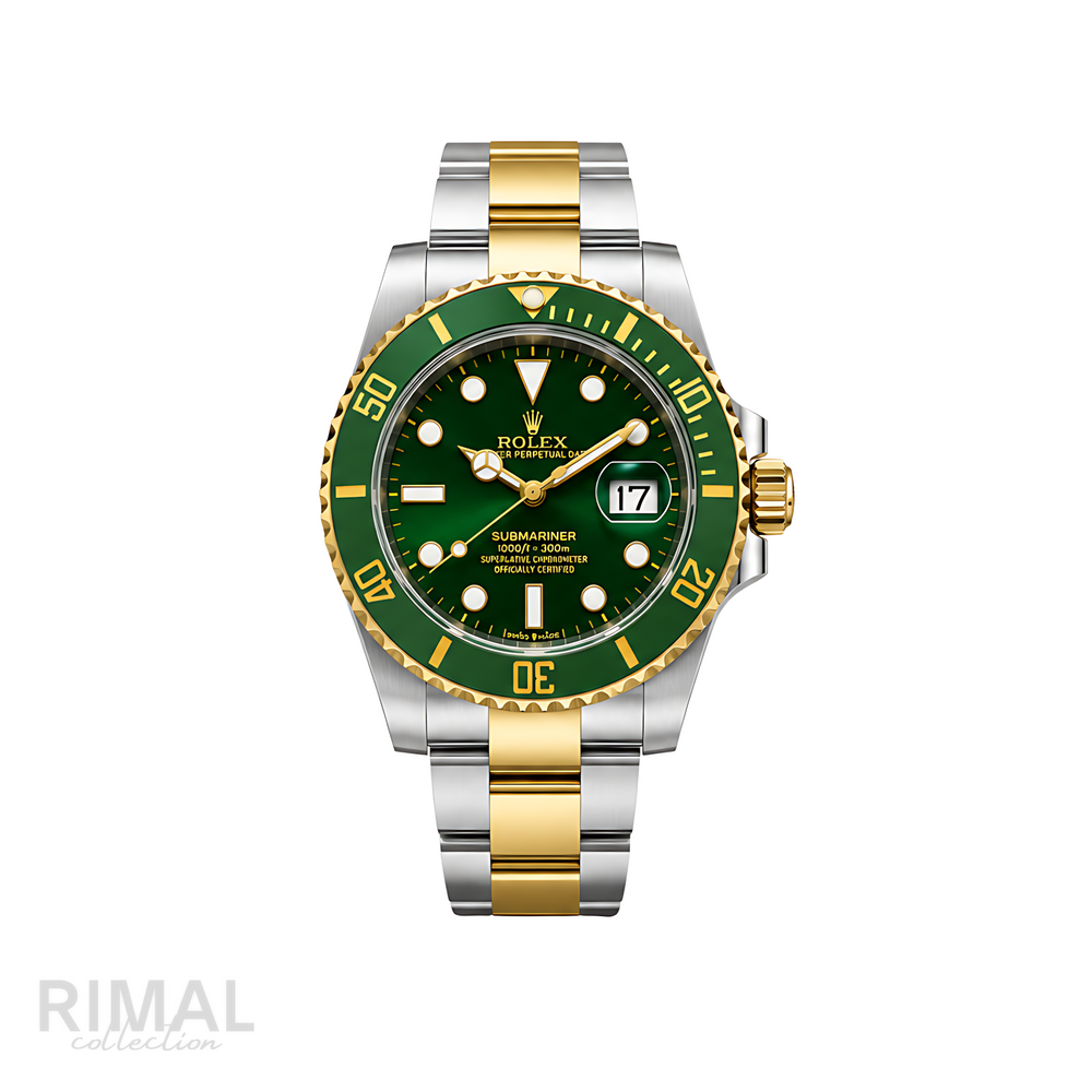 Rolex Submariner Date Green Dial GreenGold Bezel Gold Silver Watch - image 1