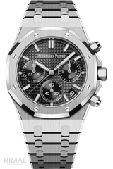 Audemars Piguet Royal Oak Selfwinding Chronograph Stainless Silver Steel Black Dial Watch