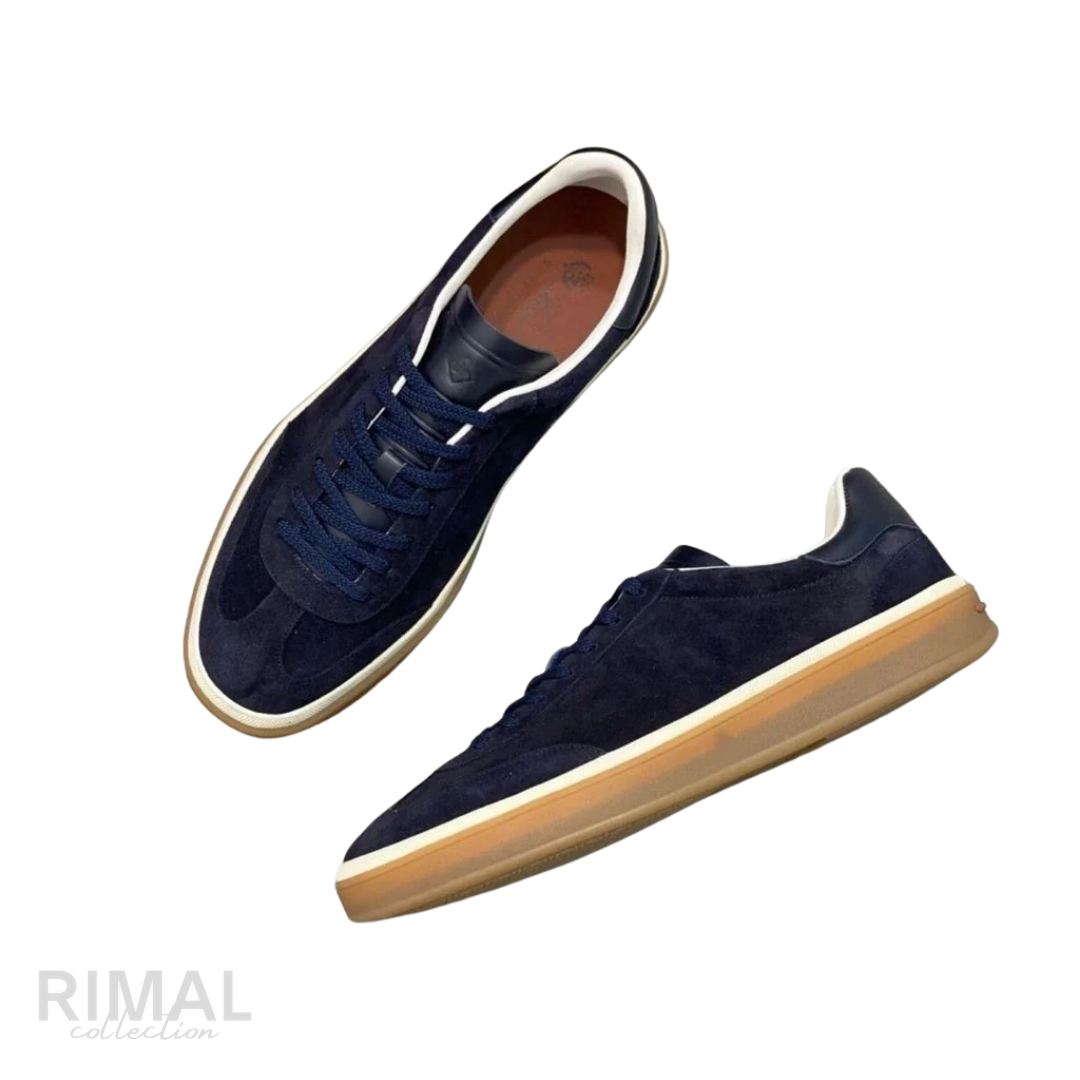 Loro Piana Tennis Walk Suede Sneakers – Navy Blue - View 3