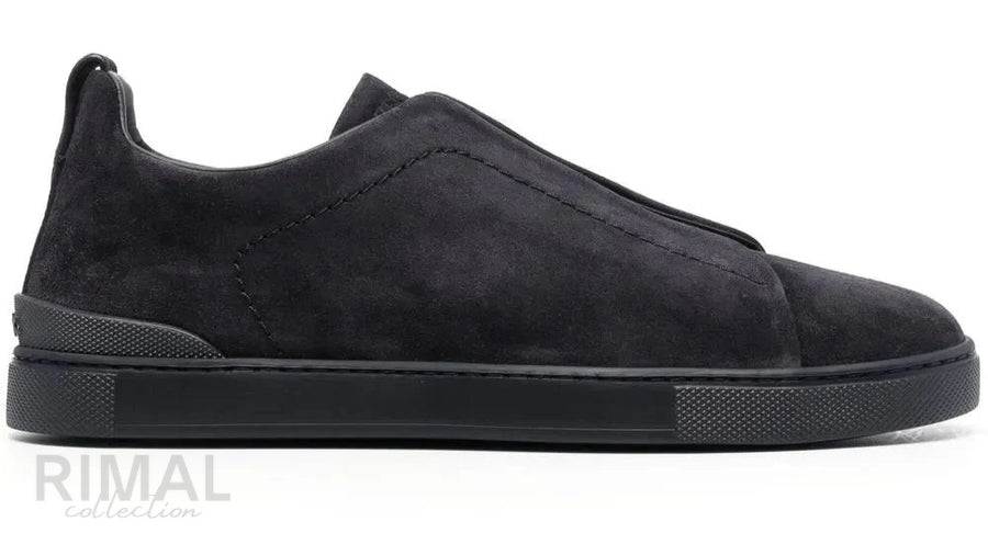 Zegna Triple Stitch Grey & Pewter Sneaker | Men