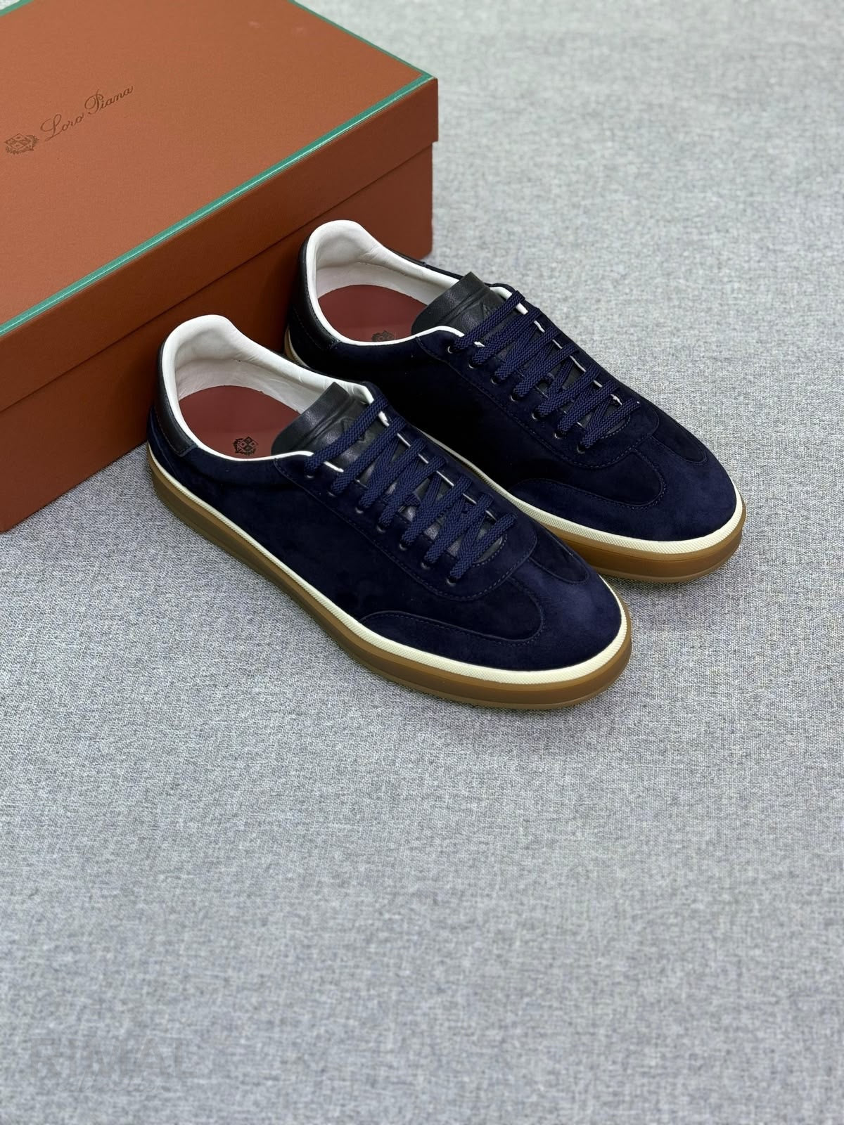 Loro Piana Tennis Walk Suede Sneakers – Dark Blue - View 3