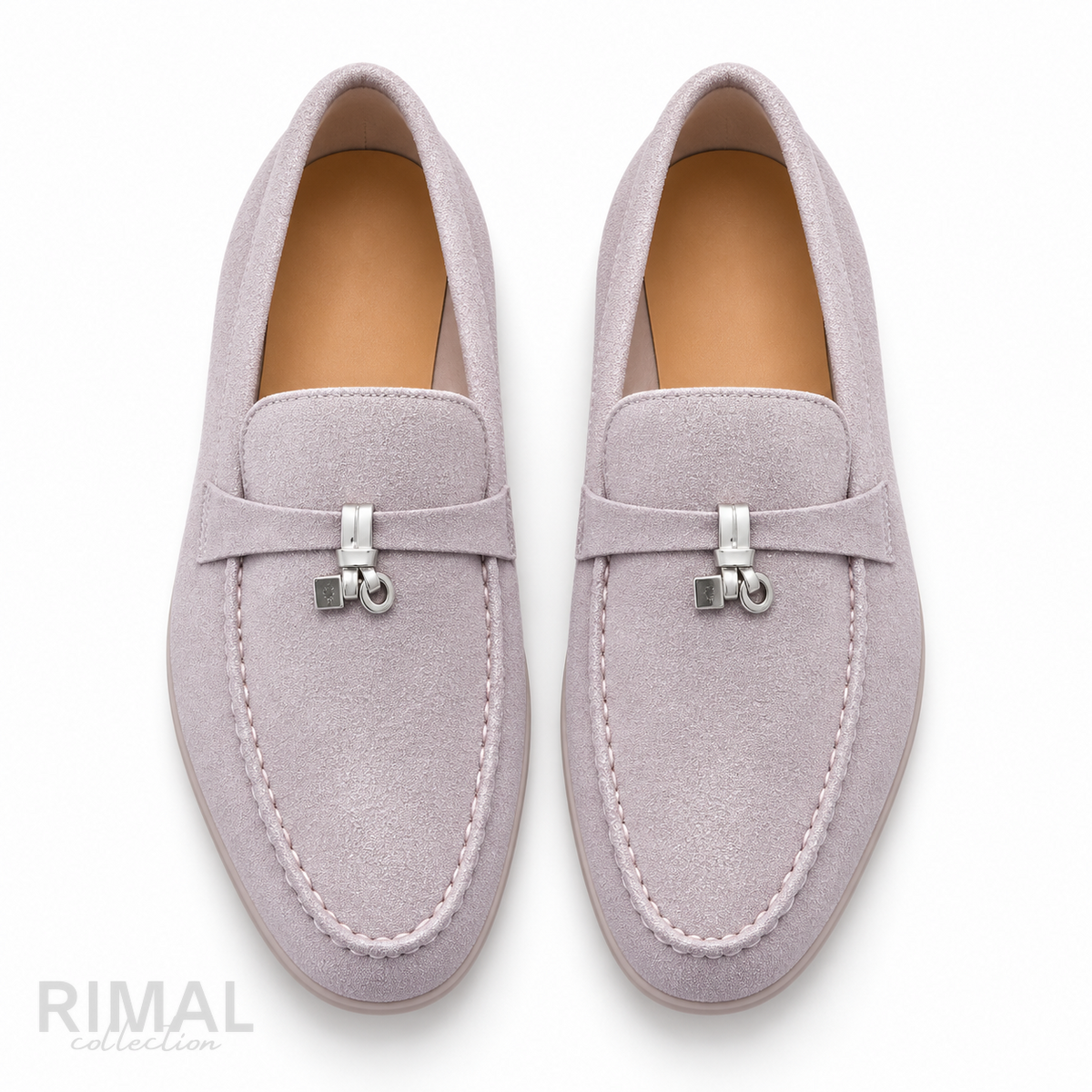 Loro Piana Summer Charms Walk Suede Loafers – Pale Lilac - View 3