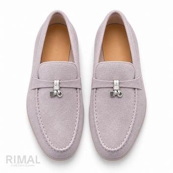 Loro Piana Summer Charms Walk Suede Loafers – Pale Lilac - View 3