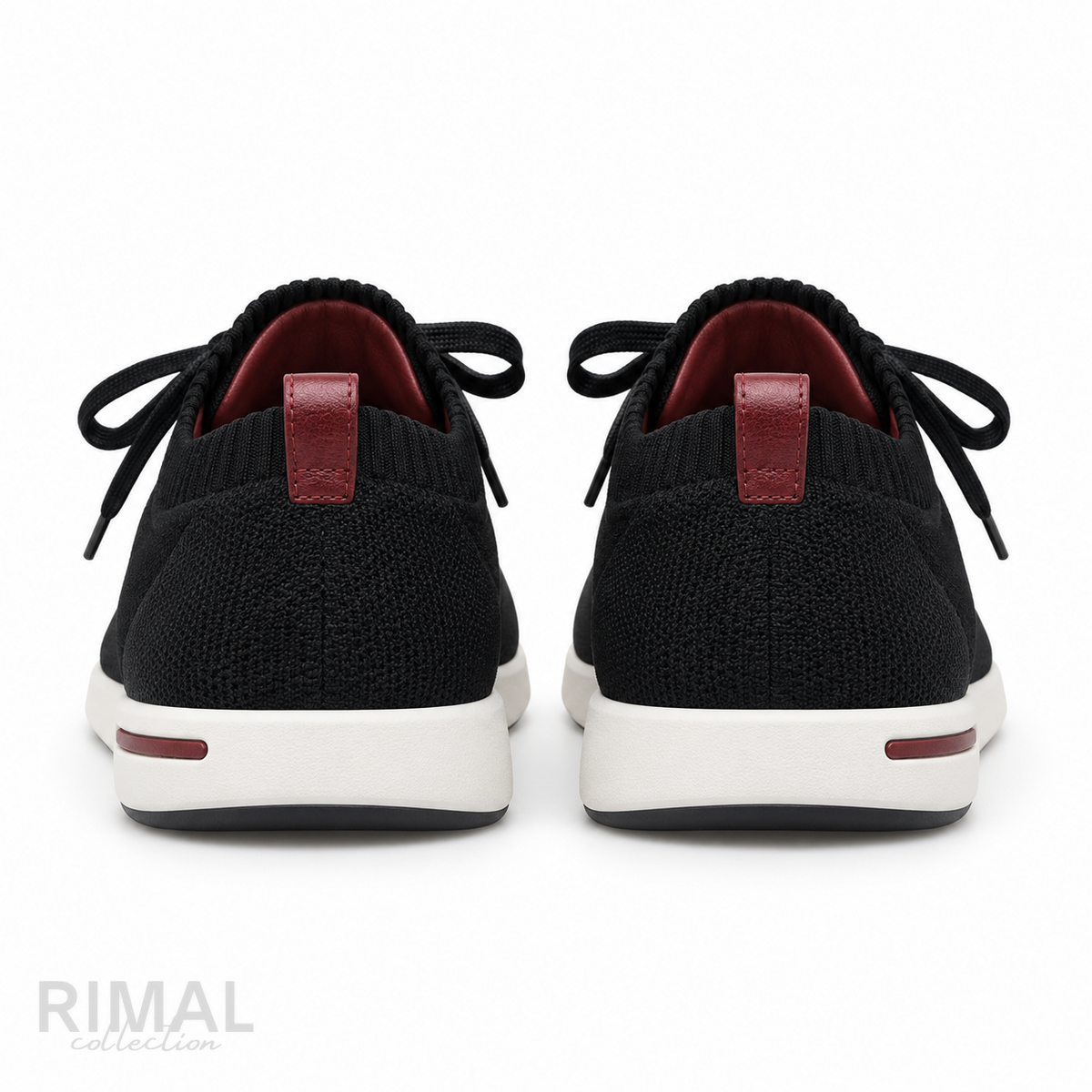 Men’s Black Knit Lace-Up Sneakers - View 1