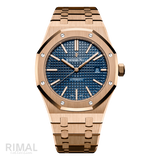 Audemars Piguet Royal Oak Selfwinding Pink Gold Blue Dial Watch